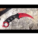 Cutit Karambit, spider web, rosu, 18.5 cm fotografia produsului View 5 S