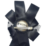 Brosa tip jabou, Handmade, Statement, 2 in 1, Clips par, Cu dantela plasa si cristale, Textil, Metal, 17x10 cm, Negru fotografia produsului View 5 S