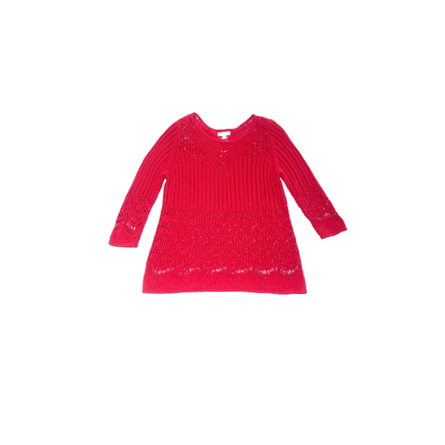 Bluza dama, Monsoon, Casual, Maneca lunga, Bumbac tricotat, M INTL, Rosu fotografia produsului