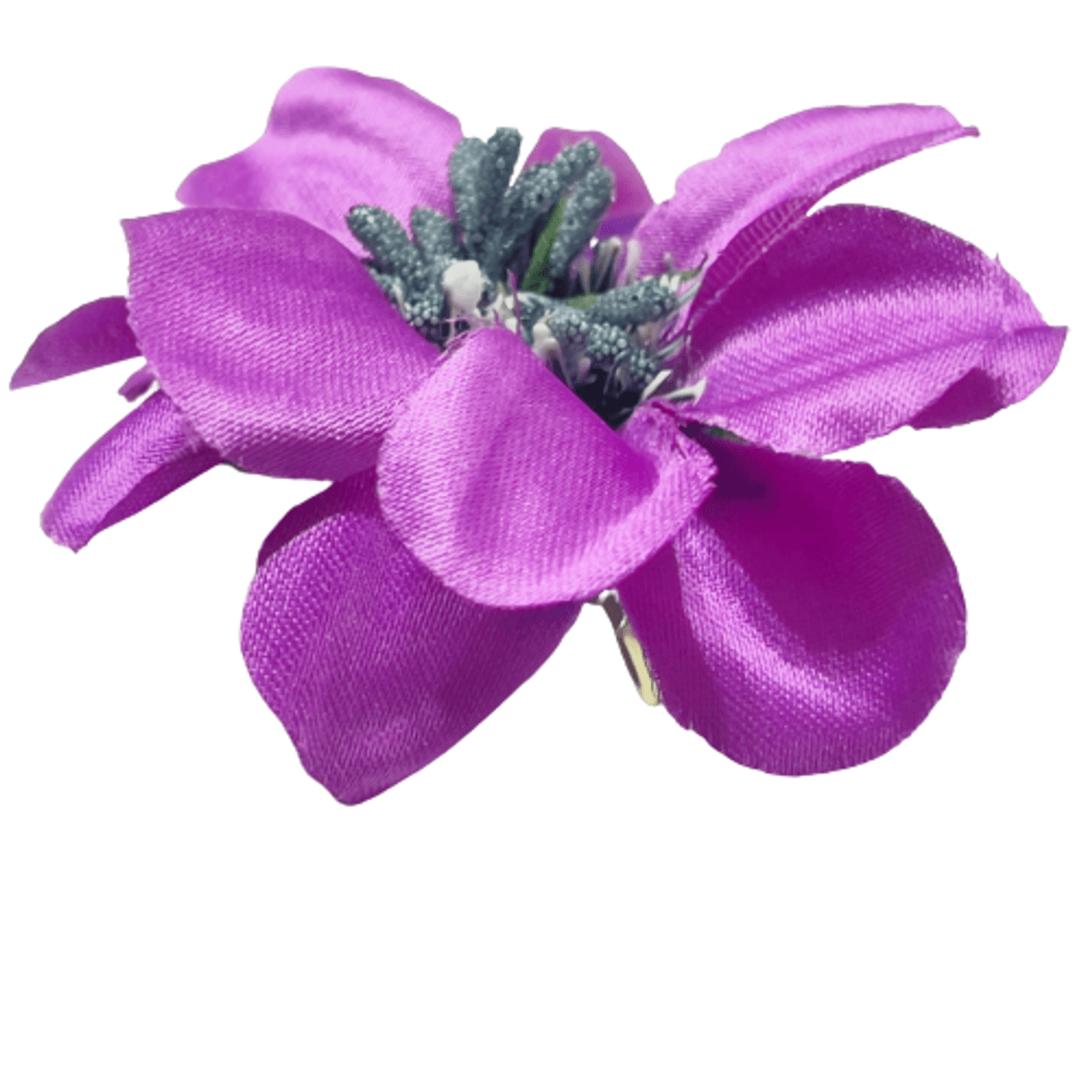 Agrafa de par, Handmade, Floare 3D, Cutie Cadou, Clips, Textil, Metal, 7x7x3 cm, Mov fotografia produsului View 3 L