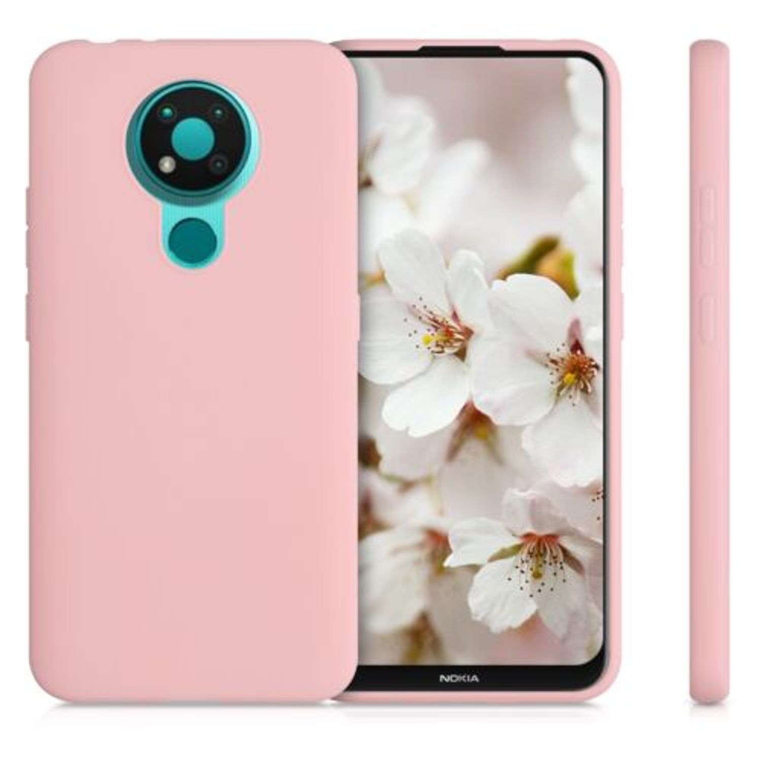 Husa pentru Nokia 3.4, Silicon, Rose Gold, 53495.89 fotografia produsului View 3 L