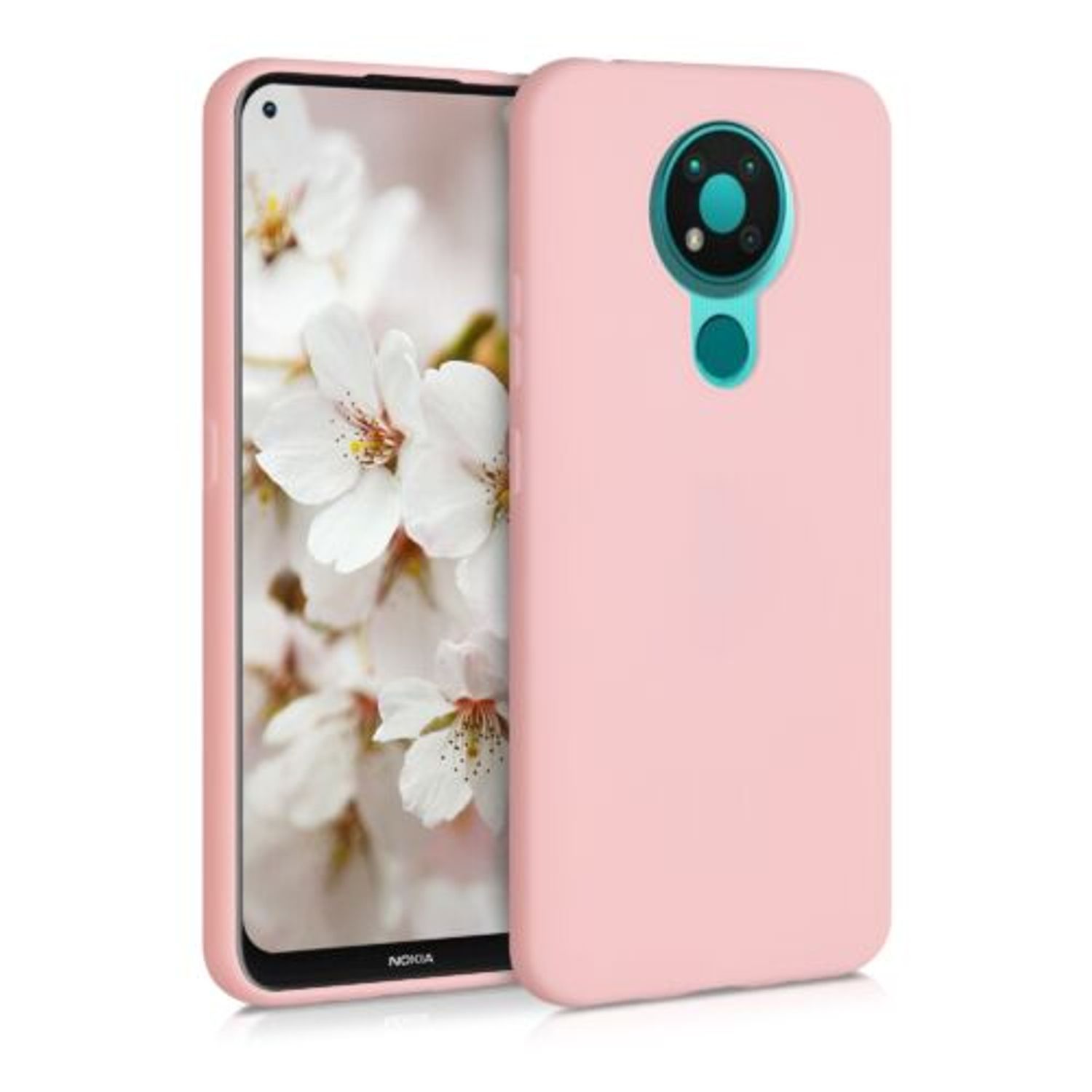 Husa pentru Nokia 3.4, Silicon, Rose Gold, 53495.89 fotografia produsului
