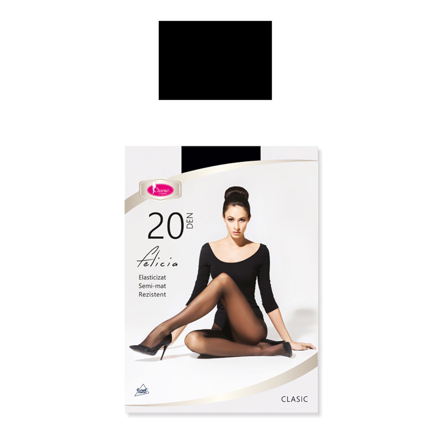 Dres transparent Felicia 20 DEN Nero 6-XXL fotografia produsului View 3 L