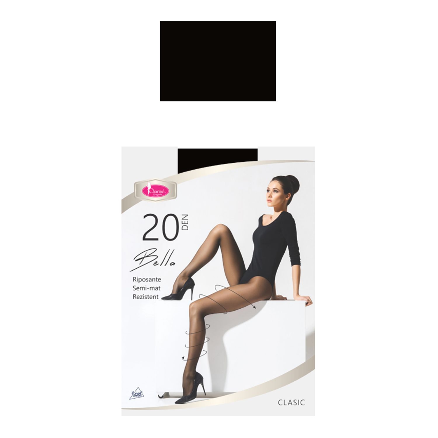 Dres transparent Bella 20 DEN Nero 3-M fotografia produsului View 3 L