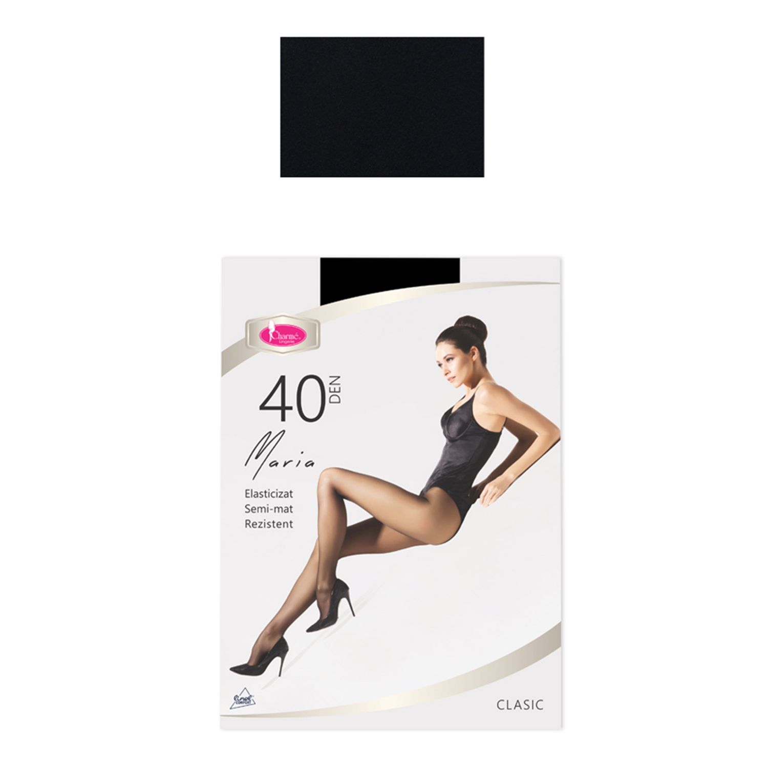 Dres gros mat Maria 40 DEN Nero 4-L fotografia produsului View 3 L