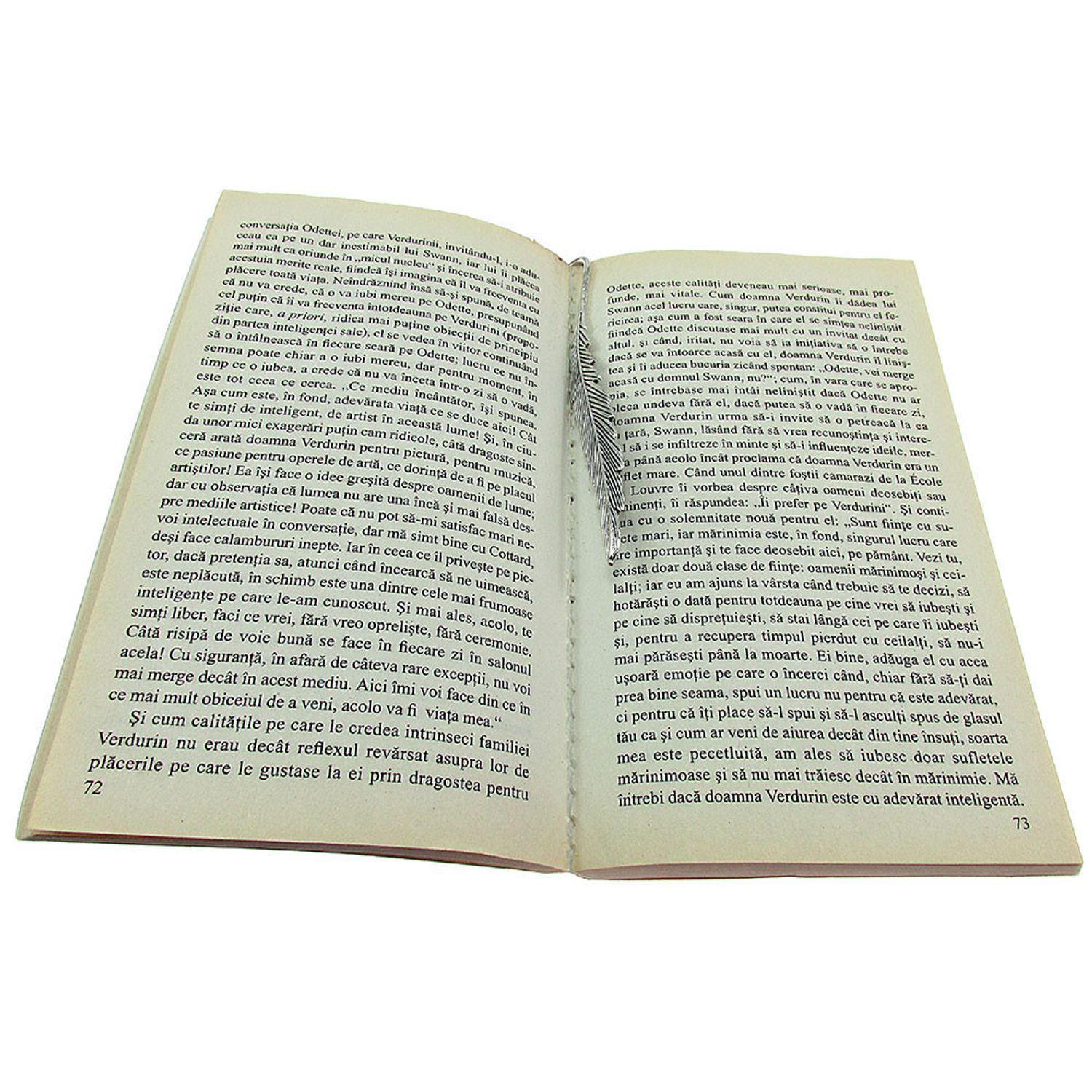 Semn de carte metalic pana cu jad alb fotografia produsului View 5 L