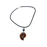 Colier statement cu amonit fosil si lapis-lazuli A fotografia produsului View 4 S