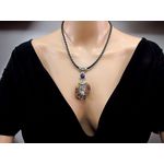 Colier statement cu amonit fosil si lapis-lazuli A fotografia produsului View 5 S