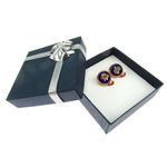 Cercei clips Millefiori albastru 10 MM fotografia produsului View 4 S