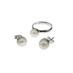 Set argint Joy perle de cultura albe 6 MM fotografia produsului