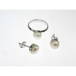 Set argint Joy perle de cultura albe 6 MM fotografia produsului View 2 S