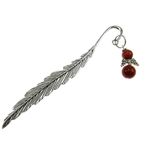 Semn de carte metalic pana cu ingeras Piatra Soarelui maro fotografia produsului