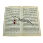 Semn de carte metalic pana cu ingeras Piatra Soarelui maro fotografia produsului View 3 S