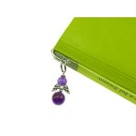 Semn de carte metalic pana cu ingeras ametist natural fotografia produsului View 4 S