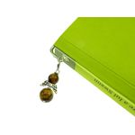 Semn de carte metalic pana cu ingeras ochi de tigru natural fotografia produsului View 3 S