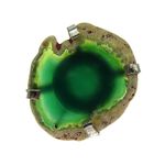 Inel reglabil statement masiv cu agat verde natural 2A fotografia produsului