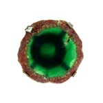 Inel reglabil statement masiv cu agat verde natural 5A fotografia produsului