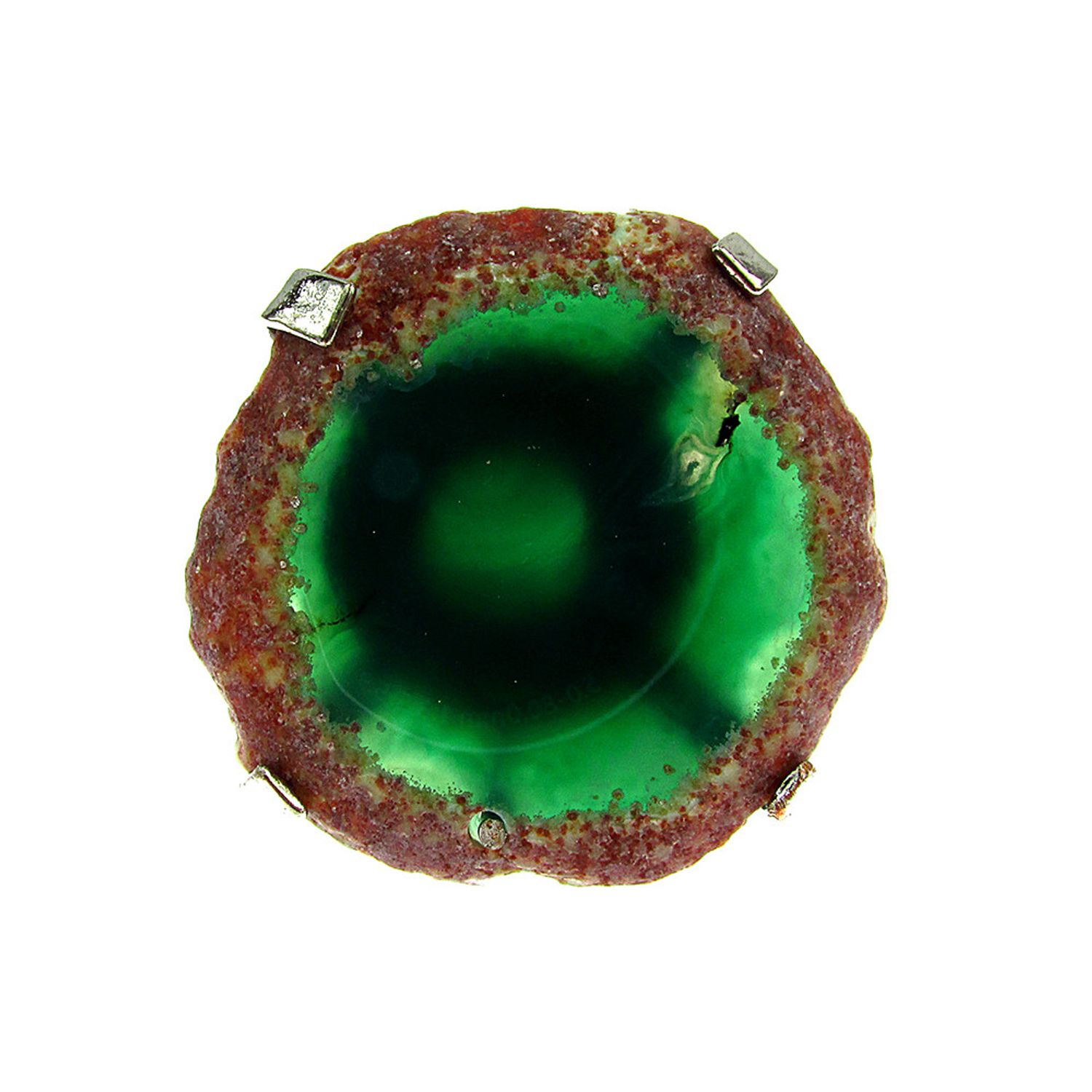 Inel reglabil statement masiv cu agat verde natural 5A fotografia produsului