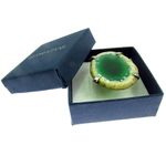 Inel reglabil statement masiv cu agat verde natural 6A fotografia produsului View 4 S