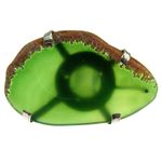 Inel reglabil statement masiv cu agat verde natural 7A fotografia produsului