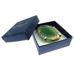 Inel reglabil statement masiv cu agat verde natural 9A fotografia produsului View 4 S