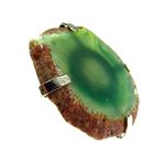 Inel reglabil statement masiv cu agat verde natural 11A fotografia produsului View 2 S