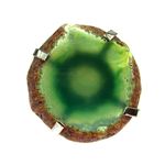 Inel reglabil statement masiv cu agat verde natural 11A fotografia produsului