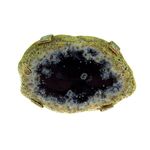Inel reglabil statement masiv cu agat negru natural 4A fotografia produsului