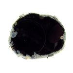 Inel reglabil statement masiv cu agat negru natural 10A fotografia produsului
