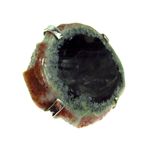 Inel reglabil statement masiv cu agat negru natural 18A fotografia produsului View 2 S