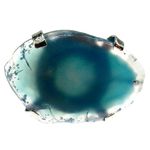 Inel reglabil statement masiv cu agat turcoaz natural 10A fotografia produsului