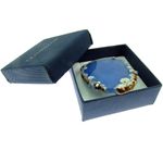 Inel reglabil statement masiv cu agat albastru natural 5A fotografia produsului View 4 S