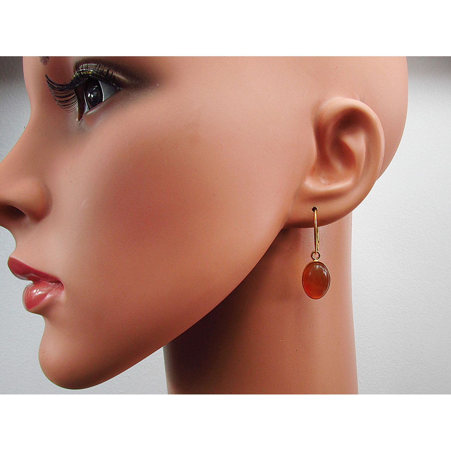 Set argint placat cu aur cu carneol 14x10 MM fotografia produsului View 4 L