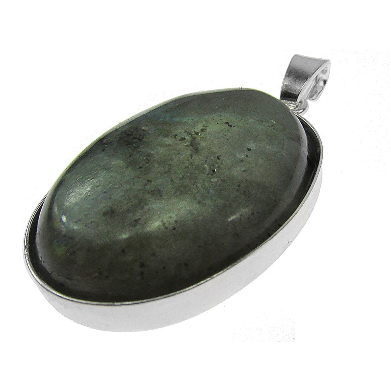 Pandantiv argint mare cu labradorit natural 25x18 MM fotografia produsului