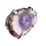 Inel reglabil statement masiv cu agata violet naturala 6A fotografia produsului View 2 S