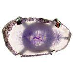 Inel reglabil statement masiv cu agata violet naturala 6A fotografia produsului
