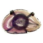 Inel reglabil statement masiv cu agata violet naturala 7A fotografia produsului