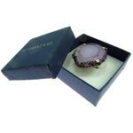 Inel reglabil statement masiv cu agata violet naturala 8A fotografia produsului View 4 S