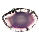 Inel reglabil statement masiv cu agata violet naturala 8A fotografia produsului