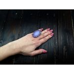 Inel reglabil statement masiv cu agata violet naturala 8A fotografia produsului View 5 S