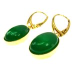 Cercei argint placati cu aur cu agate verzi 14x10 MM fotografia produsului View 2 S