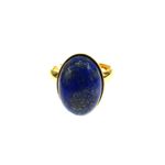 Inel argint reglabil placat cu aur cu lapis lazuli 14x10 MM fotografia produsului View 2 S