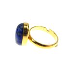 Inel argint reglabil placat cu aur cu lapis lazuli 14x10 MM fotografia produsului View 3 S