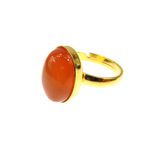 Inel argint reglabil placat cu aur cu carneol 14x10 MM fotografia produsului