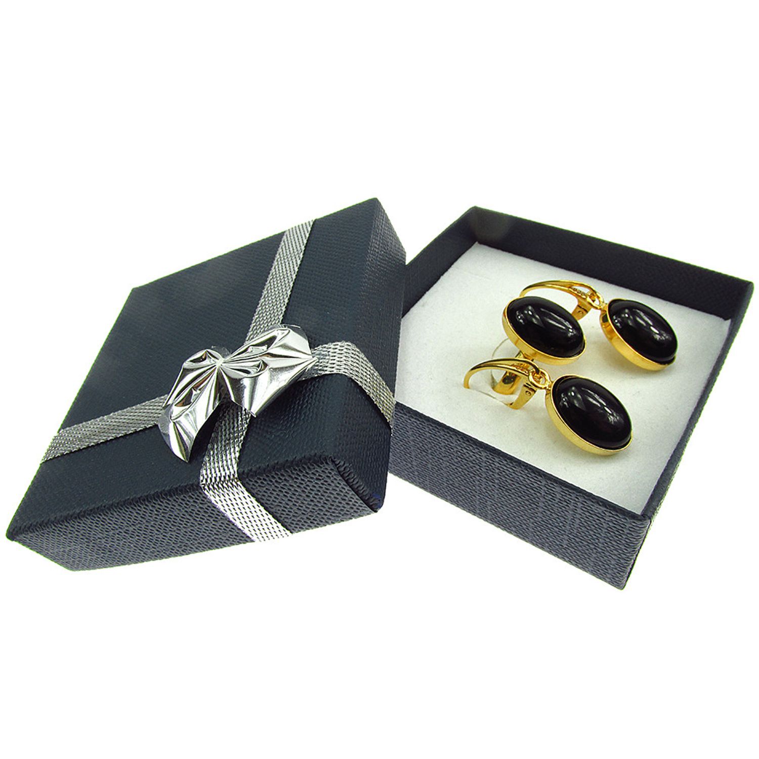 Set argint placat cu aur cu onix 14x10 MM fotografia produsului View 2 L