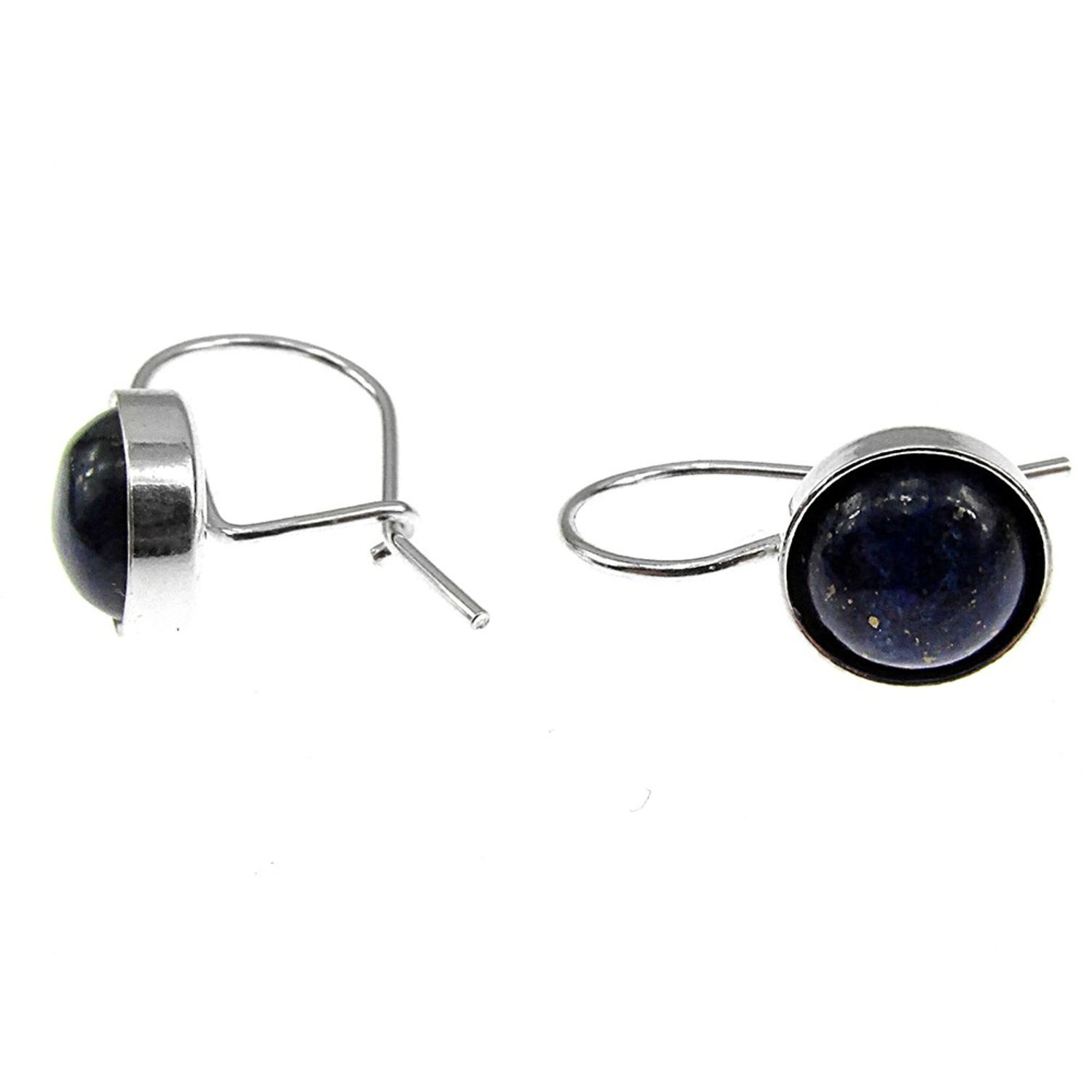 Cercei argint cu lapis lazuli natural 8 MM fotografia produsului View 5 L