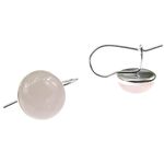 Cercei argint clasici cu cuart roz natural 10 MM fotografia produsului View 3 S