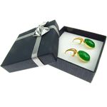 Cercei argint placati cu aur cu agate verzi 14x10 MM fotografia produsului View 4 S