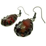 Cercei vintage bronz cu carneol natural fotografia produsului View 4 S