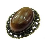 Brosa bronz antic cu ochi de tigru natural fotografia produsului View 3 S
